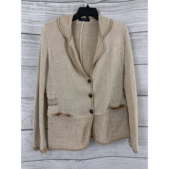 Piazza Sempione Textured Button-Front Blazer Jacket Size 46/10 - Picture 1 of 2
